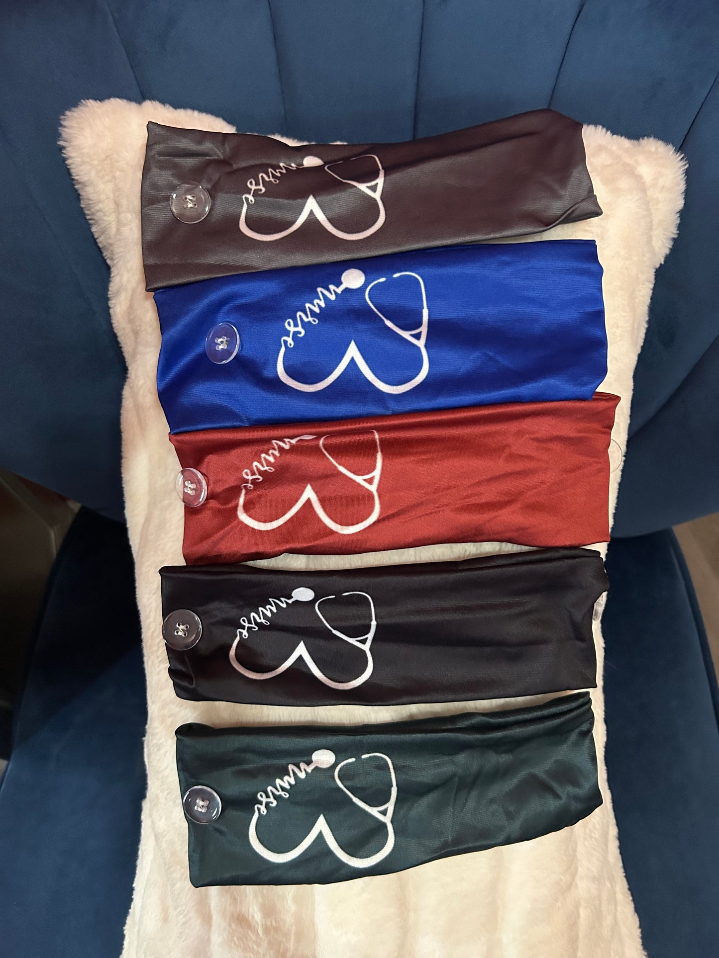 Nurse Medical Headband w/buttons on side for mask