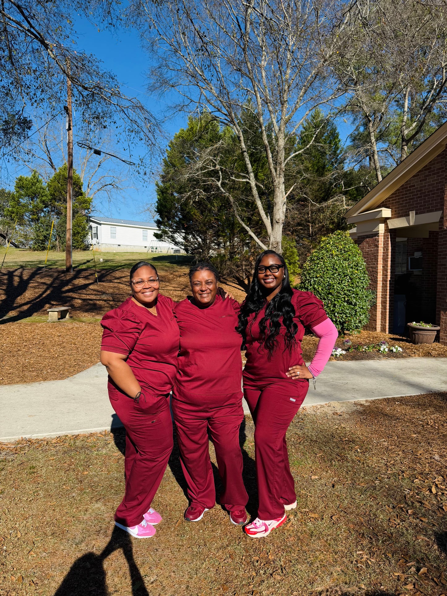 Cranberry Puff Sleeve 2pc scrub