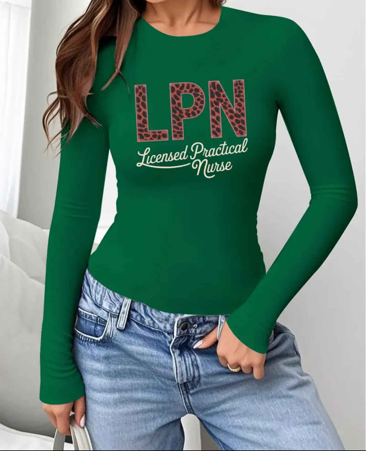 Green LPN fitted shirt