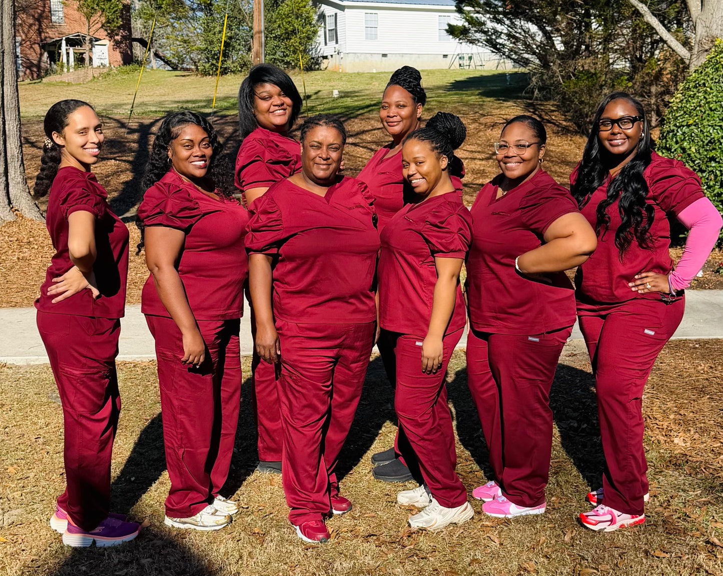 Cranberry Puff Sleeve 2pc scrub