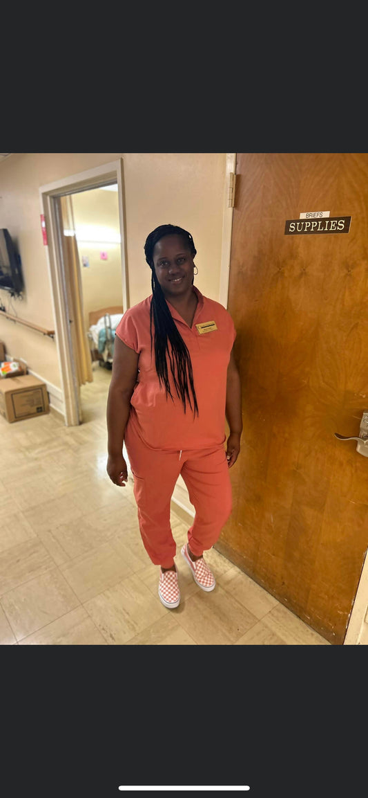 Coral/Peach Pop Yo Collar Jogger