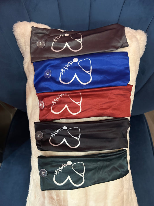 Nurse Medical Headband w/buttons on side for mask