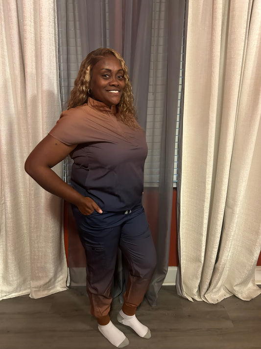 Ombré Navy/Brown