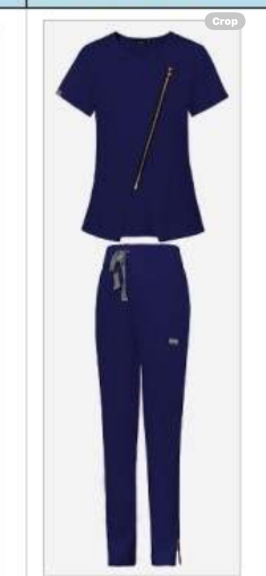 Plus Navy Blue slanted zipper 2pc set