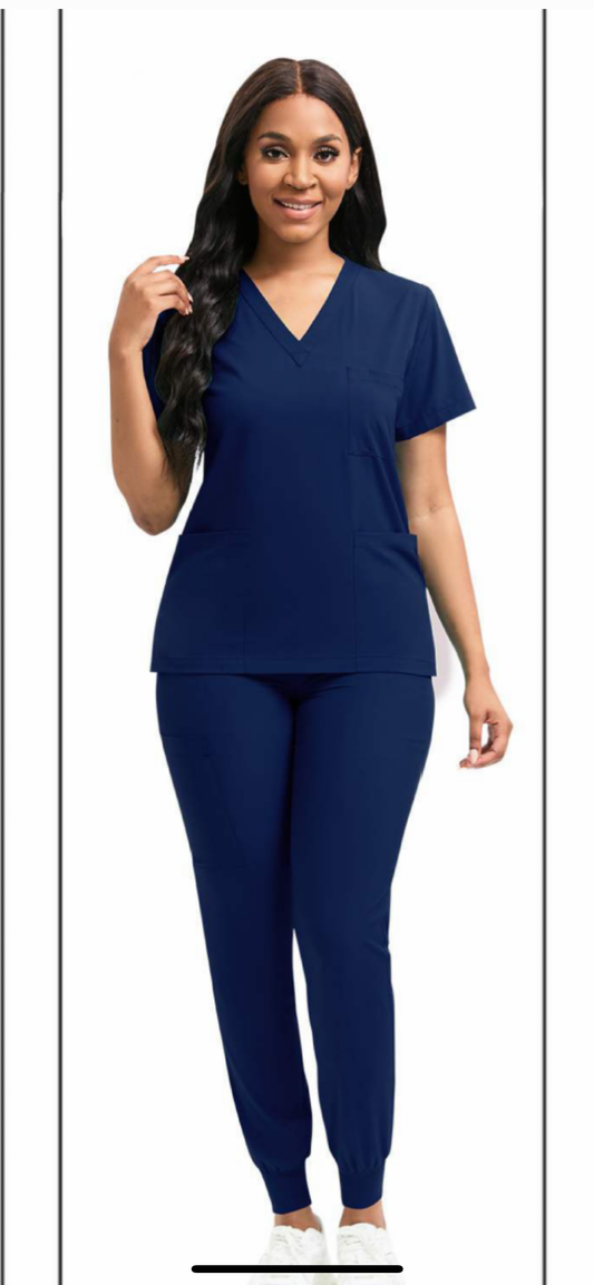 Fitted V-neck Jogger set, Unisex